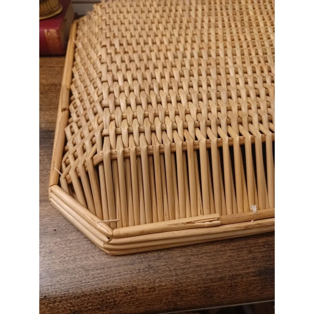 Boho woven bambo/ wicker wall hangings / trays set of 3